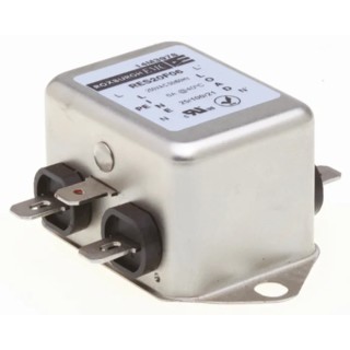 Roxburgh EMC Chassis Mount RFI Filter 6A 250V AC 400Hz Fast-On Termination Single Phase RES20