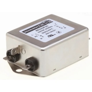 Roxburgh EMC Chassis Mount RFI Filter 20 A 250V AC 400Hz Fast-On 1 Phase RES20