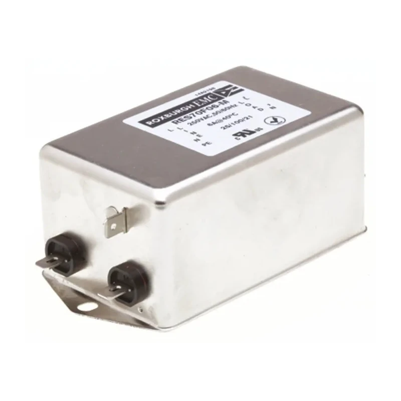 Roxburgh EMC RES70 Series 6A 250V AC 400Hz Chassis Mount RFI Filter Fast-On Termination 