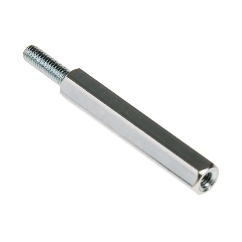 RS PRO Hexagonal Zinc Plated Steel M3 Threaded Standoff 30 mm Body 10 mm Stud 806-6617