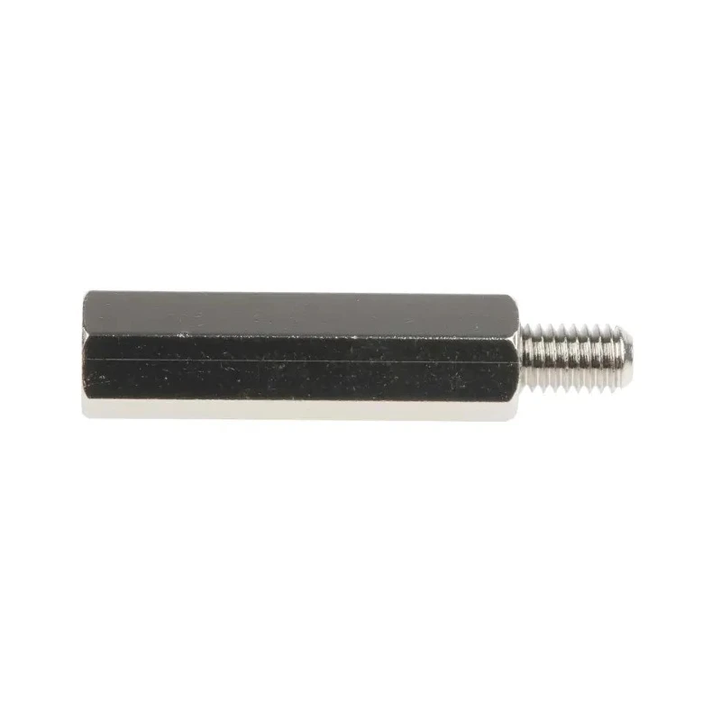 RS PRO Brass Hexagonal Threaded Standoff, M5 Thread Size, 30 mm Body Length, 8 mm Stud, Nickel Plated 806-6641