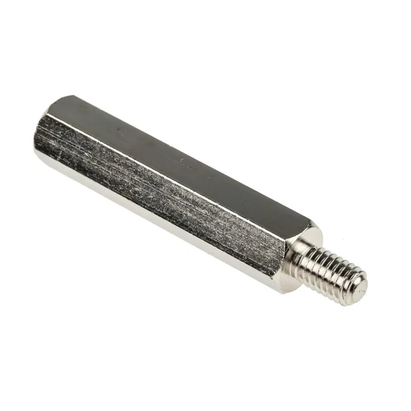 RS PRO Steel Hexagonal Threaded Standoff, Male/Female, 45 mm Length Body, 10 mm Stud, Nickel Plated, M6 Thread 806-6685