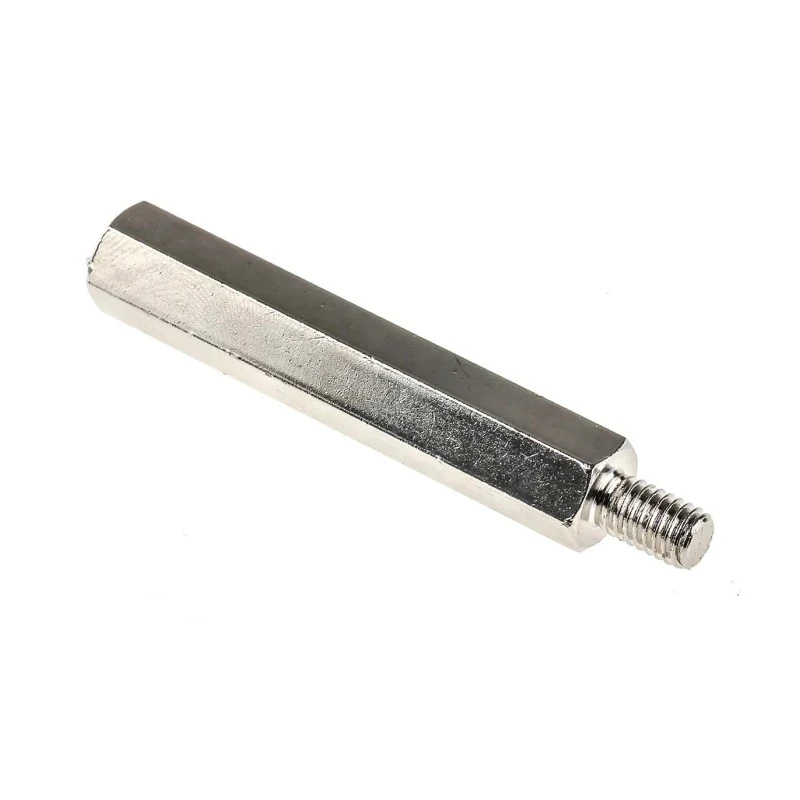 RS PRO M6 Nickel Plated Steel Hexagonal Threaded Standoff, 55 mm Body Length, 10 mm Stud Length, Hex Size 10 mm 806-6698