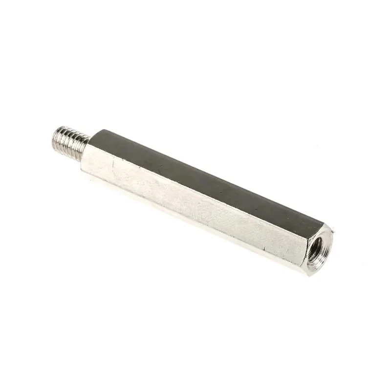 RS PRO M6 Nickel Plated Steel Hexagonal Threaded Standoff, 55 mm Body Length, 10 mm Stud Length, Hex Size 10 mm 806-6698