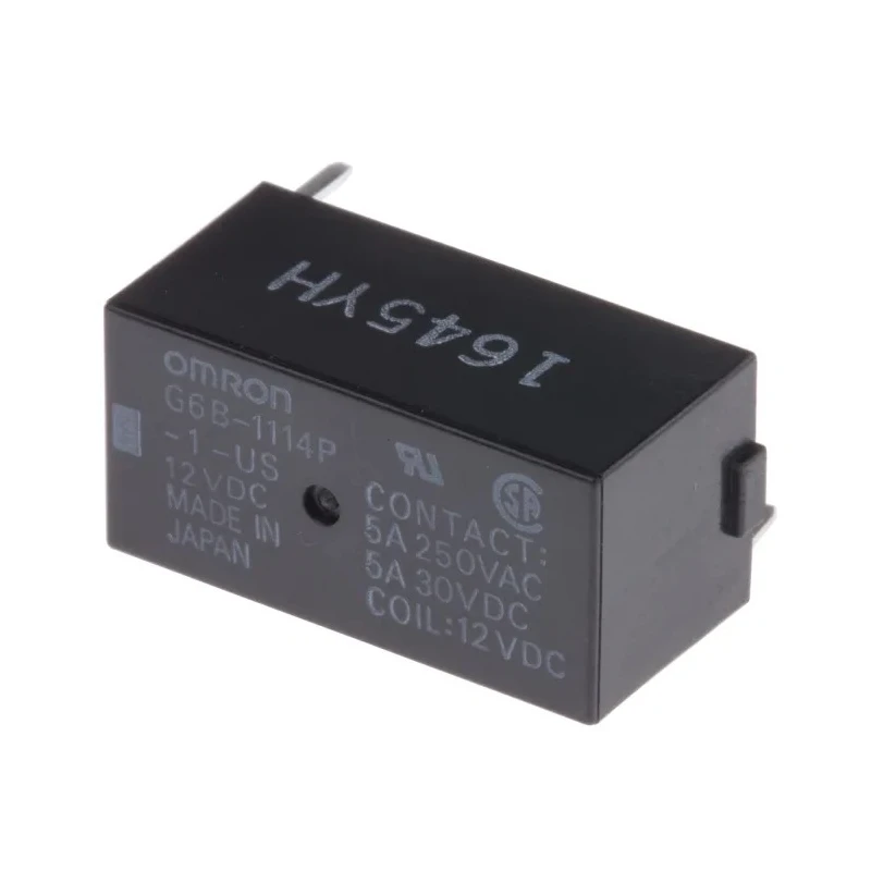 Omron PCB Power Relay 12V DC Coil, 5A Switching Current, SPST G6B-1114P-1-US-DC12