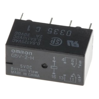 Omron PCB Signal Relay 5V dc Coil 1A DPDT G5V-2-H 5DC