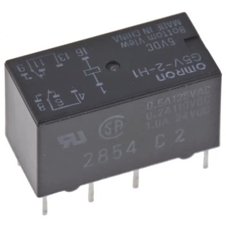 Omron PCB Signal Relay 5V DC Coil 1A DPDT with Gold Plated Contacts G5V-2-H1 DC5