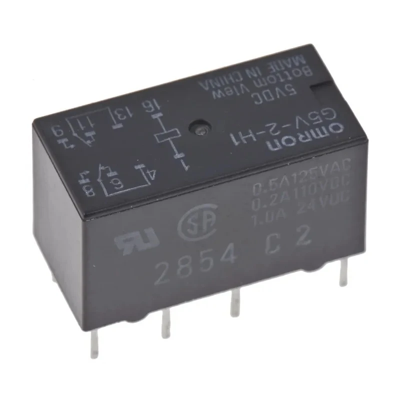 Omron PCB Signal Relay 5V DC Coil 1A DPDT with Gold Plated Contacts G5V-2-H1 DC5