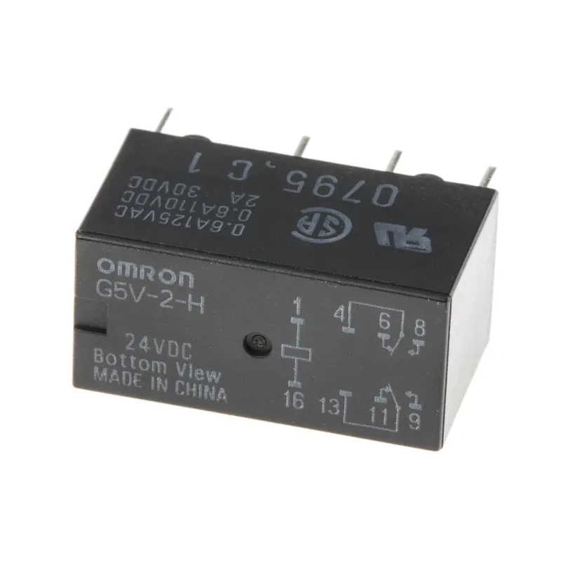Omron PCB Signal Relay, 24V DC Coil, 1A Switching Current, DPDT Contact Configuration G5V-2-H DC24