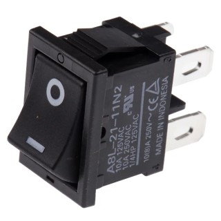 Omron DPST On-Off On-Off Rocker Switch Panel Aluminium Housing Panel Cutout 21x15 mm 10A A8L-21-11N2