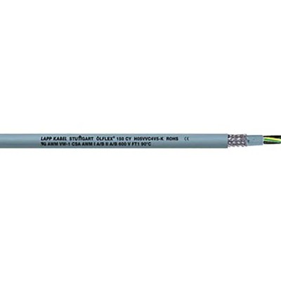 Lapp CY Control Cable 2 Cores 17 AWG 50 m Screened Stranded Grey Polyvinyl Chloride Sheath 0015702