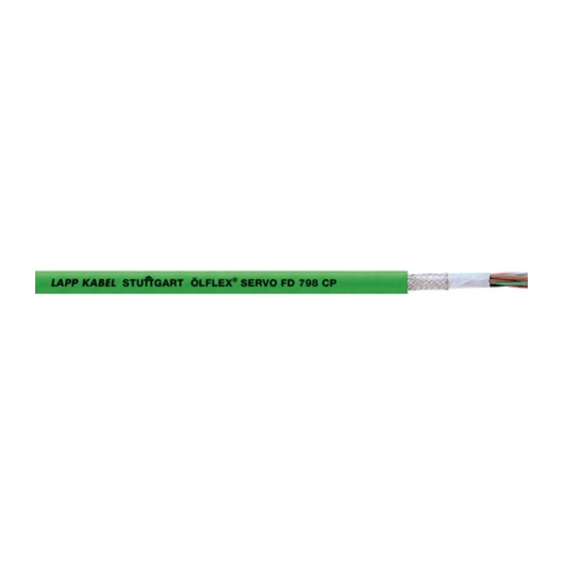 Lapp ÖLFLEX SERVO FD Control Cable 14 Cores 0.25mm², 0.5 mm² 24 AWG Screened Stranded Green Polypropylene 50m 0036916