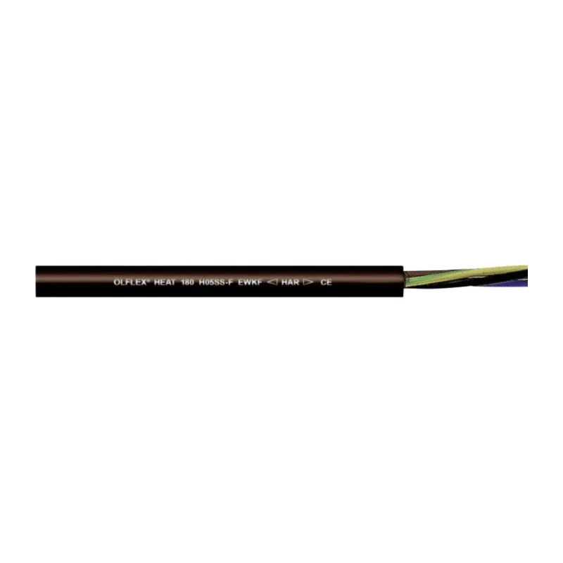 Lapp OLFLEX HEAT 180 EWKF Power Cable, 3 Cores 20 AWG, Unscreened, 50 m, Black Silicone Rubber Sheath 0046901