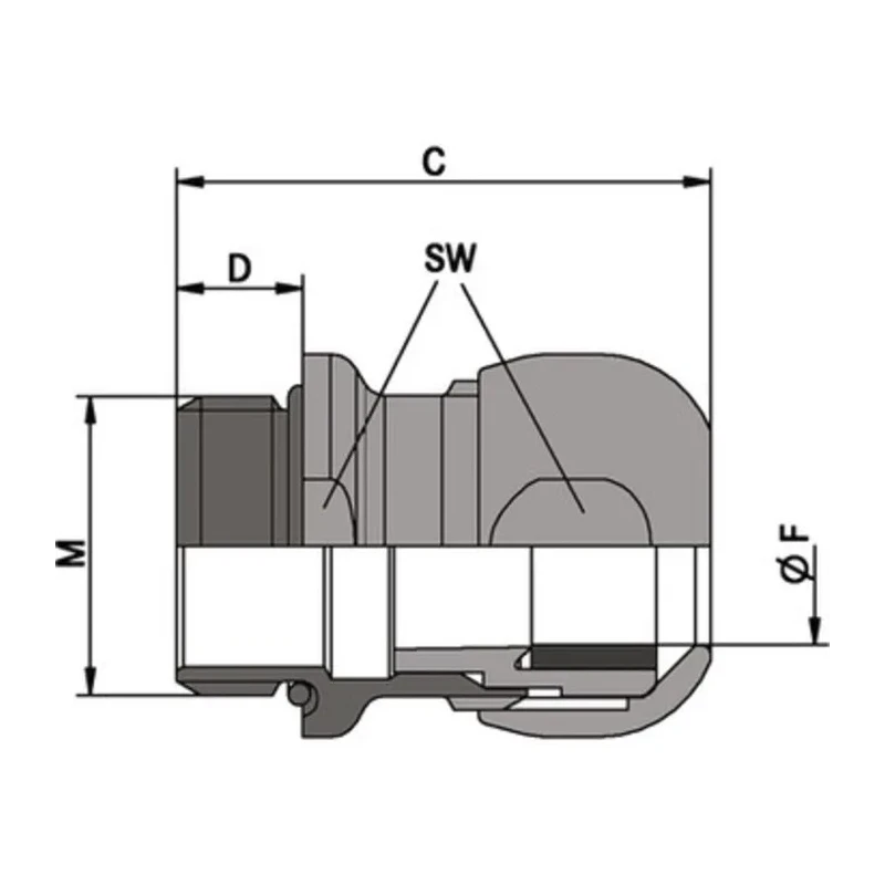 Lapp SKINTOP ST Series 100 Cable Gland Kit, PG13.5 Thread Size, 6-12 mm Cable Diameter, Polyamide Material 53018030