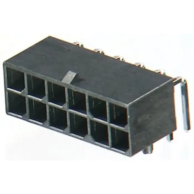 Molex Mega-Fit Series Right Angle Through Hole PCB Header, 8 Contacts, 5.7 mm Pitch, 2 Row, Shrouded 172064-0008