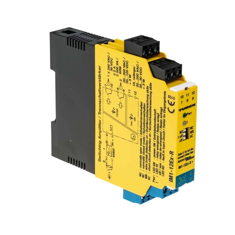 Turck Galvanic Barrier, 1 Channel, 20 to 250V AC, DIN Rail Mount, ATEX IECEx Certified IM1-12EX-R