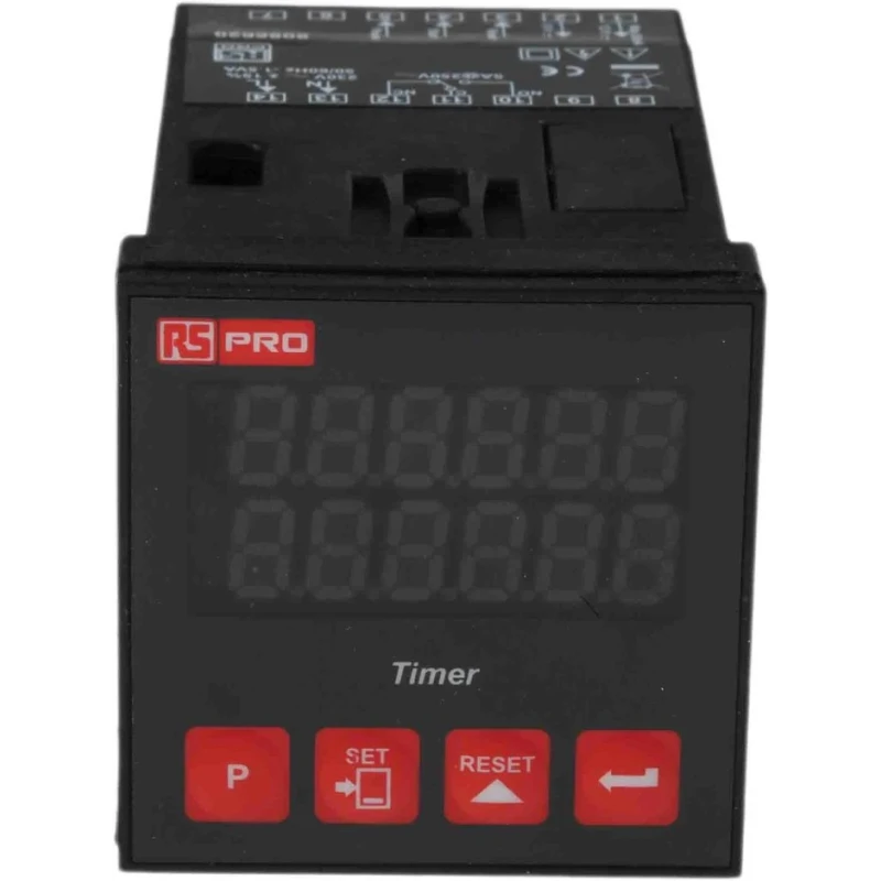 RS PRO Panel Timer Relay, Multifunction, 1-Contact, SPDT, 230 V dc/ac, One Shot, IP65 Rated 808-6620