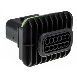 TE Connectivity Automotive Connector Male Black Flange 12 Way Crimp Termination 1-1564520-1