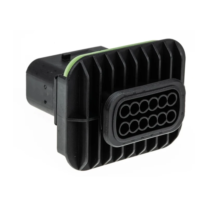 TE Connectivity Automotive Connector Male Black Flange 12 Way Crimp Termination 1-1564520-1