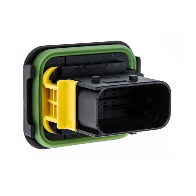 TE Connectivity Automotive Connector Male Black Flange 12 Way Crimp Termination 1-1564520-1