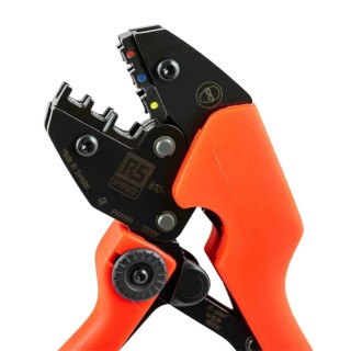 RS PRO Durable Ratchet Crimp Tool for Blue, Red, Yellow Insulated Terminals, Non-Slip Handle, 256mm Length 810-0748