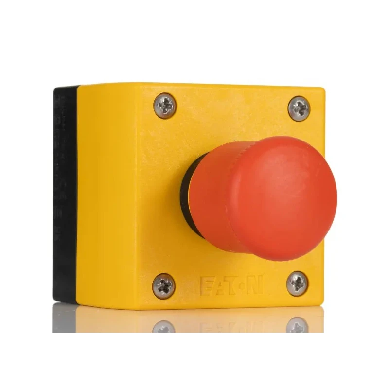 Eaton RMQ Titan M22 Series Pull Release Emergency Stop Push Button Surface Mount 2 NC IP69 IP66 216524 M22-PV/KC02/IY