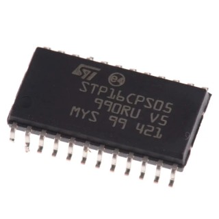 STMicroelectronics LED Driver IC, Through Hole Mount, 24-Pin SOIC Package, 3V/5.5V AC Input, 100mA Output STP16CPS05MTR