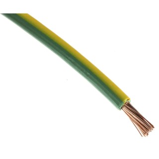 RS PRO Yellow Green 6 mm² 10 AWG Hook Up Wire Annealed Copper Tri-Rated PVC Insulated 100 m 811-1473