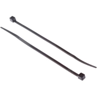 RS PRO Non-Releasable Cable Tie, 100 mm Length x 2.5 mm Width, Black Polyamide 66, UV Resistant, Flame Retardant 811-1482