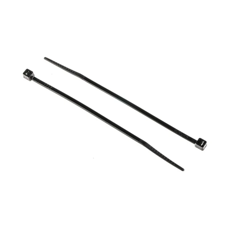 RS PRO Non-Releasable Cable Tie, 100 mm Length x 2.5 mm Width, Black Polyamide 66, UV Resistant, Flame Retardant 811-1482