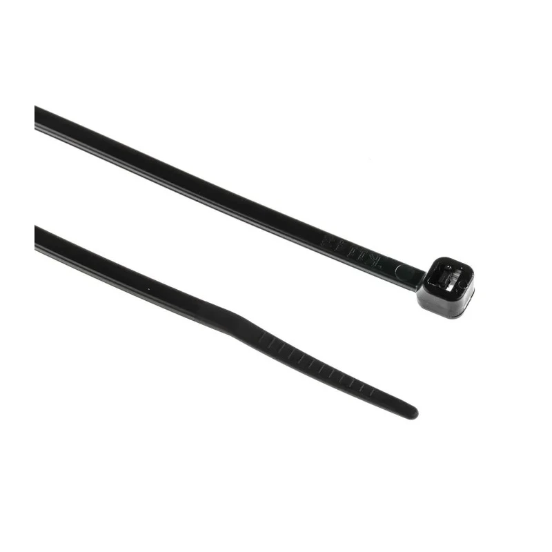 RS PRO Cable Tie, Non-Releasable, 142 mm x 3.2 mm, Black Polyamide 66 811-1486