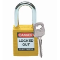 RS PRO Yellow Nylon Safety Padlock 6.35 mm Shackle Diameter 38.1 mm Shackle Length Model 813596