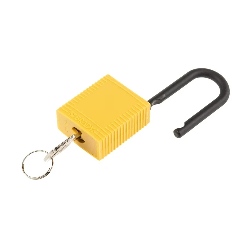 RS PRO Yellow Nylon Safety Padlock 6.35 mm Shackle Diameter 38.1 mm Shackle Length Model 813596