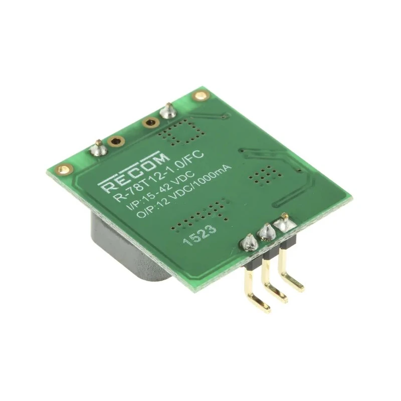 Recom DC/DC Converter 12V DC Input 1A 15V DC Input Screw Surface Mount 85°C Max Temp -40°C Min Temp SIP R-78T12-1.0/FC-TRAY