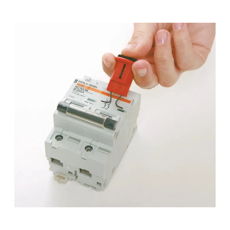 Brady Red 1-Lock Lockout Glass Reinforced Nylon Miniature Circuit Breaker Switch Lockouts, 7.14 mm 090851