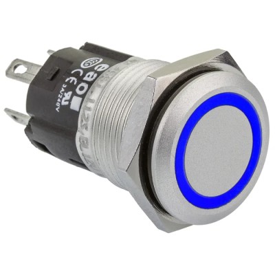 EAO Illuminated Push Button Switch Panel Mount 16 mm Cutout SPDT Blue LED IP65 IP67 240V 82-4551.1126