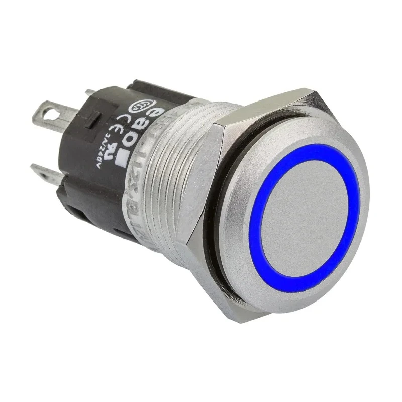 EAO Illuminated Push Button Switch Panel Mount 16 mm Cutout SPDT Blue LED IP65 IP67 240V 82-4551.1126