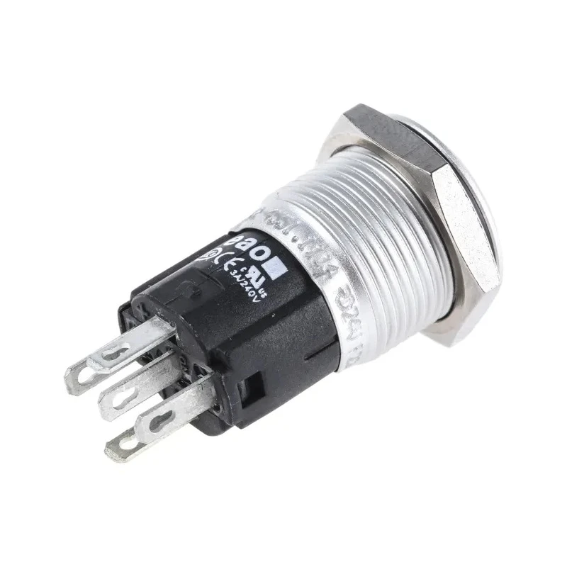 EAO 82 Series Illuminated Momentary Push Button Switch Panel Mount 16 mm Cutout SPDT Red LED IP65 IP67 240V 82-4551.1114