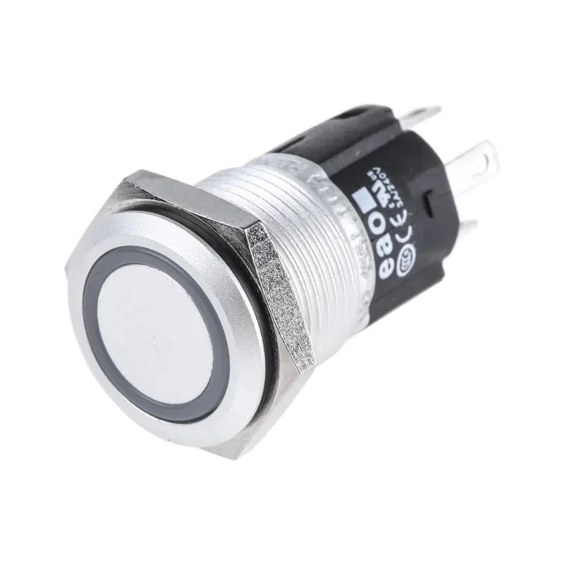 EAO 82 Series Illuminated Momentary Push Button Switch Panel Mount 16 mm Cutout SPDT Red LED IP65 IP67 240V 82-4551.1114