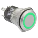 EAO 82 Series Illuminated Momentary Push Button Switch, Panel Mount, 16 mm Cutout, SPDT, Green LED, IP65/IP67 82-4551.1133