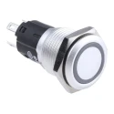 EAO 82 Series Illuminated Momentary Push Button Switch, Panel Mount, 16 mm Cutout, SPDT, Green LED, IP65/IP67 82-4551.1133