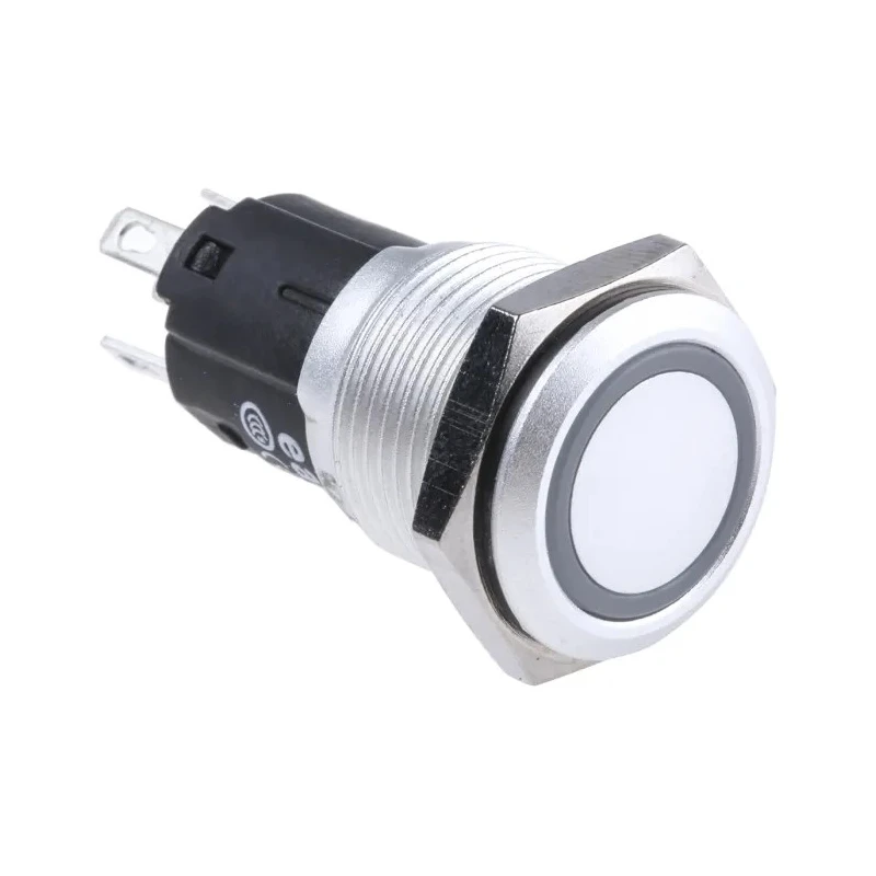 EAO 82 Series Illuminated Momentary Push Button Switch, Panel Mount, 16 mm Cutout, SPDT, Green LED, IP65/IP67 82-4551.1133