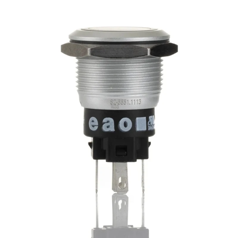 EAO Illuminated Momentary Push Button Switch Panel Mount 19 mm Cutout SPDT Red LED IP65 IP67 240V 82-5551.1113