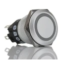 EAO Illuminated Momentary Push Button Switch Panel Mount 19 mm Cutout SPDT Red LED IP65 IP67 240V 82-5551.1113