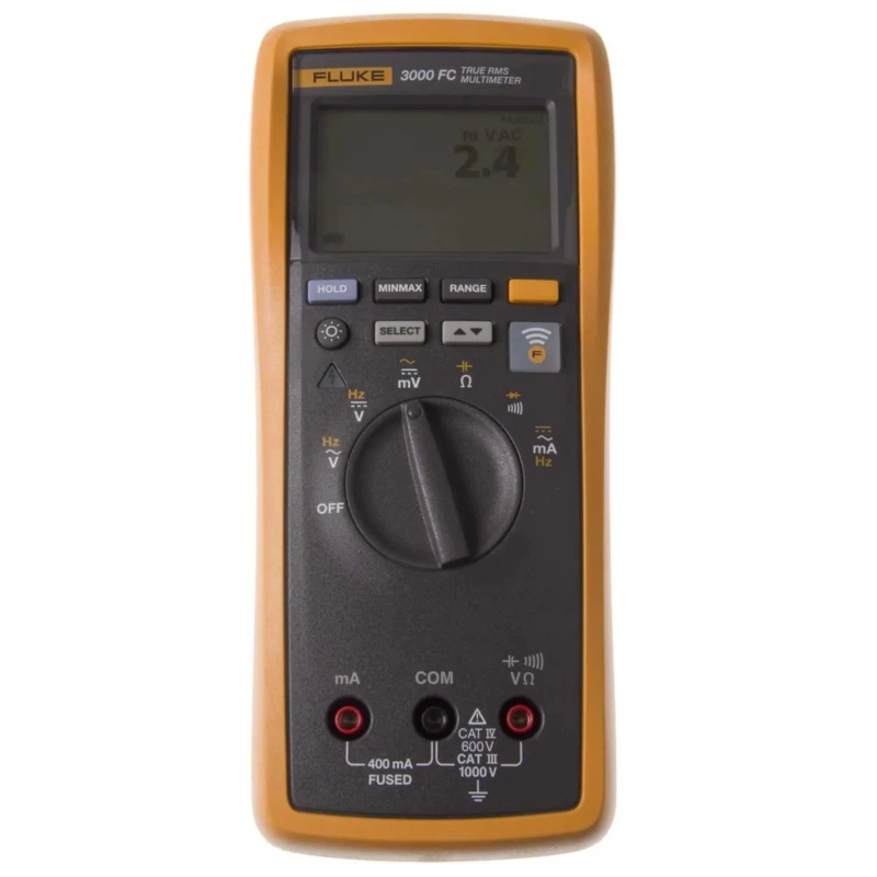 Fluke 3000 FC Handheld Digital Multimeter True RMS 1kV AC/DC, 400 mA AC/DC, 99.99 kHz Frequency FLK-3000 FC