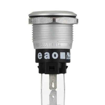 EAO Illuminated Momentary Push Button Switch Panel, 19 mm Cutout, SPDT, Red LED, IP65/IP67, 240 V DC/24 V AC 82-5551.1114