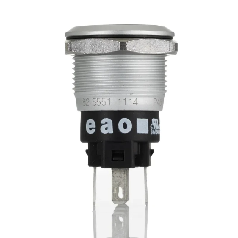 EAO Illuminated Momentary Push Button Switch Panel, 19 mm Cutout, SPDT, Red LED, IP65/IP67, 240 V DC/24 V AC 82-5551.1114
