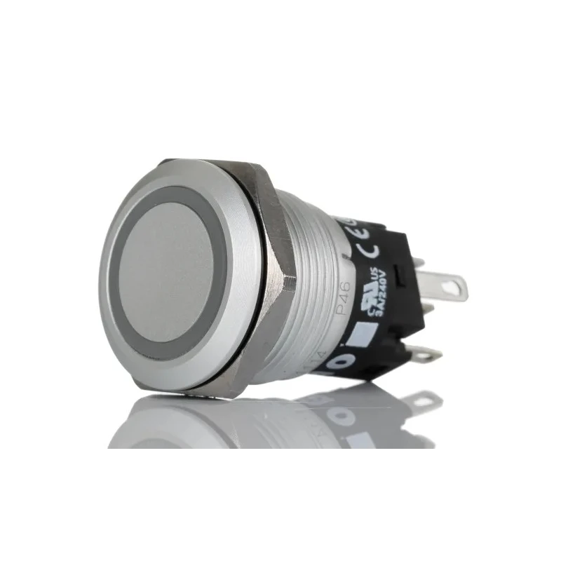 EAO Illuminated Momentary Push Button Switch Panel, 19 mm Cutout, SPDT, Red LED, IP65/IP67, 240 V DC/24 V AC 82-5551.1114