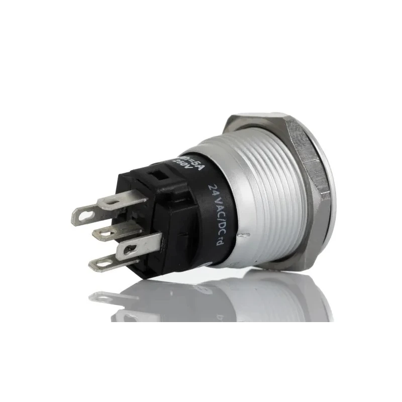EAO Illuminated Momentary Push Button Switch Panel, 19 mm Cutout, SPDT, Red LED, IP65/IP67, 240 V DC/24 V AC 82-5551.1114