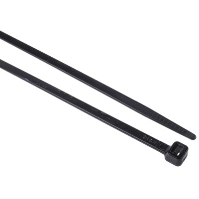RS PRO Non-Releasable Cable Tie Black Polyamide 66 368 mm Length x 4.8 mm Width 222N Tensile Strength 811-1662